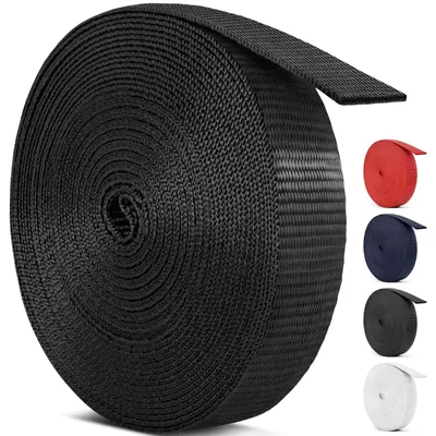 Produktbild von Polypropylen-Webband – 25 mm breit, schwarz, 9 Meter
