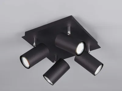 Produktbild von Trio Leuchten Deckenleuchte Marley 802430432, Metall Schwarz matt, Rondel 4-flam