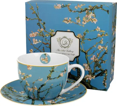 Produktbild von DUO ART GALLERY Tasse 270 ml ALMOND BLOSSOM mit Untertasse, New Bone China Porzellan