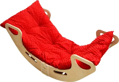 Image de Bascule Montessori avec coussin, bois XXL, grand pour enfants, chaise longue pliable, PL
