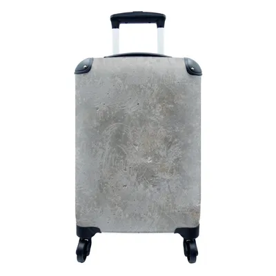 Produktbild von MuchoWow® Koffer Handgepäck Trolley Rollkoffer Kleine Reisekoffer mit 4 Rollen - Steine - Beton - Muster - Cabin Size < 55x40x23 cm & 55x40x20 cm - Fotokoffer - Kabinenkoffer - Boardgepäck - Reise-Box - Reisekoffer - Reisegepäck - Koffer mit Bild - Trolley für Kinder