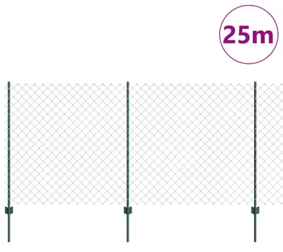 Produktbild von vidaXL Kettenzaun mit Pfosten 25 x 1,2 m (B x H)