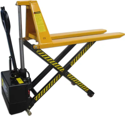 Produktbild von qteck Semi-Elektrischer Scherenhubwagen SHW-Serie 1500kg Tragkraft PU/Single 1095mm Gabellänge
