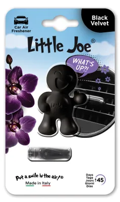 Produktbild von Little Joe OK Mini-Blister Lufterfrischer Spicy Velvet / schwarz +/- 45 Tage frischer Duft im Auto, LKW, Büro, Haushalt, Schrank, Sporttasche etc.