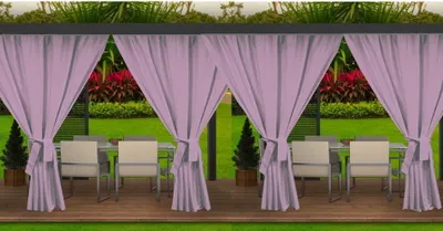 Zdjęcie produktu dla Zasłony ogrodowe 155x220cm fioletowe 4 szt | zasłony na taras balkon | zasłony do ogrodu | zasłony zewnętrzne wodoodporne | zasłony na zewnątrz
