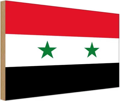 Produktbild von vianmo Holzschild 12x18 cm Syriens Syria Flagge Fahne Wappen
