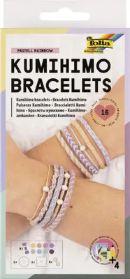 Image de folia 32039 folia Schmuck-Basteln-Set Flechtschnüre Kumihimo Bracelets Pastell mehrfarbig