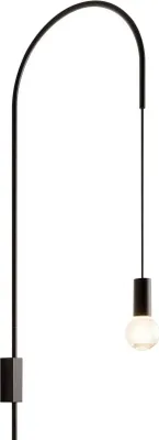 Produktbild von Zafferano - Filo Wandleuchte, 200° schwenkbar, lackiertes Metall, E27-Glühbirne max. 60 W enthalten, H 110 cm - Schwarz