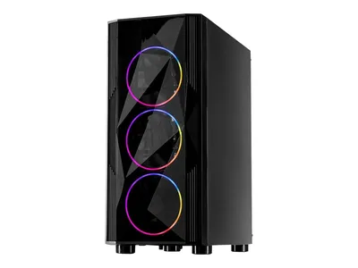 Zdjęcie produktu dla Inter Tech 88881348 Inter-Tech Gaming-Gehäuse A-3401 CHEVRON 3x120mm RGB-Lüfter retail