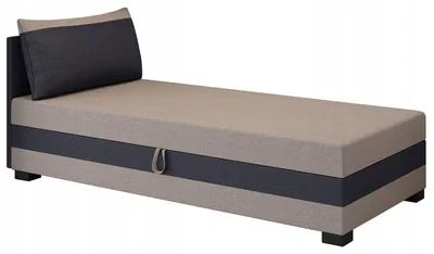 Produktbild von TAPCZANY24 - Boxspringbett Ilia 90x200x38 cm mit Schaumstoff Matratze, Bett mit Matratze, Polsterbett mit Bettkasten, Gepolstertes Einzel Bett, Schlafsofa - Beige Graphit