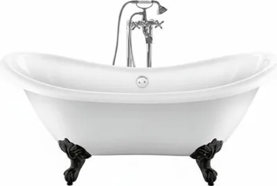 Produktbild von Freistehende Badewanne mit Füßen DARLINGTON Adlerfüße SCHWARZ 175 cm