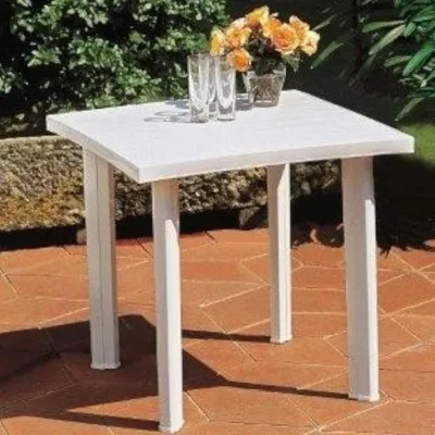Obrázok produktu pre Modulárny vonkajší stôl obdĺžnikového tvaru z polypropylénu, rozmery 80 x 75 x 72 cm, biely