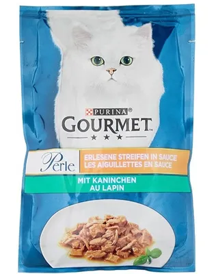 Produktbild von GOURMET Perle Erlesene Streifen mit Kaninchen, Adult, jede Rasse, Kaninchen, 85 g