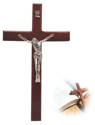Wandkreuz 20×11,5 cm Holz mit Christusfigur, katholisch