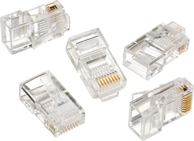 Obrázek produktu pro 100 ks síťových konektorů Modulární krimpovací zástrčka RJ45 8P8C CAT5 5