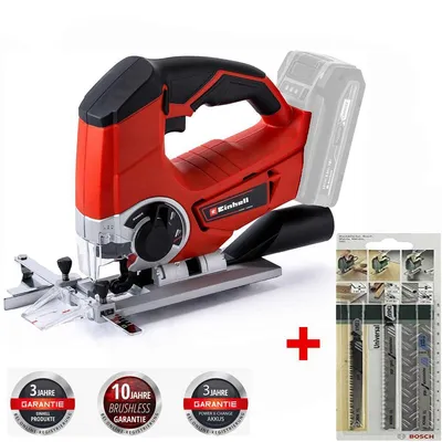 Produktbild von Einhell Akku-Stichsäge TE-JS 18/80 Li-Solo 18 V  + 3 x Bosch Stichsägeblätter