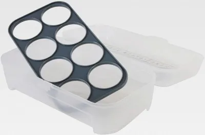 Produktbild von Eier Aufbewahrungsbox Eierbox Box Eier-Box Eierbehälter, passend für 8 Eier, mit Deckel, aus Kunststoff, transparent