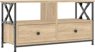 Zdjęcie produktu dla vidaXL Szafka pod TV dąb sonoma 90x33x45 cm materiał drewno i żelazo