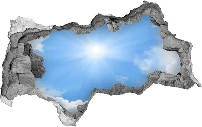 Produktbild von Selbstklebender Loch-3D-Aufkleber 95x73 cm Wolken im Himmel