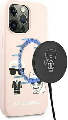 Immagine prodotto di Karl Lagerfeld Klhmp13Xsskci Custodia rigida per Iphone 13Pro Max 6,7 Jasnoróżowy/Light Pink Silicone Ikonik Karl & Choupette Magsafe