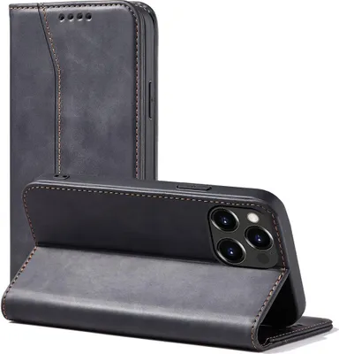 Produktbild von Magnet Fancy Fall Iphone 14 Pro Max Fall Mit Klappe Brieftasche Stand Schwarz