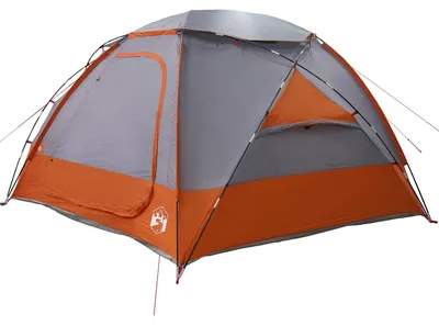 Immagine prodotto di Tenda a cupola vidaXL per 8 persone, grigia e arancione, con telo antipioggia rimovibile