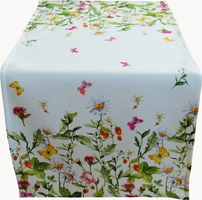 Produktbild von Tischwäsche mit Blumen und Schmetterlinge 40 x 90 cm