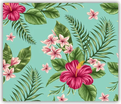 Produktbild von Tulup Glas Herdabdeckplatte Glaskeramikkochfeld-Abdeckung Spritzschutz Glasabdeckplatte Kochplattenabdeckung und Schneidebrett - Einteilig - 60x52 cm Hawaii Blumen
