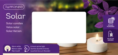Produktbild von Solar LED Teelicht Outdoor 7x3,2cm Kunststoff Weiß / Warmweiß