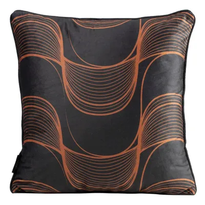 Produktbild von Dekorativer Kissenbezug Sofakissen POLA schwarz orange 40x40