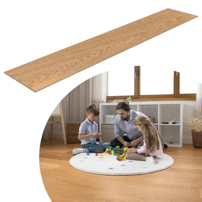 Obrázek produktu pro UISEBRT PVC podlahová krytina 10 m² v kouřově šedé barvě, samolepicí vinylové dlaždice, vinylová podlaha s klikovým systémem, vinylová podlahová krytina s dřevěným vzhledem, vhodná pro podlahové vytápění, 72 dlaždic – 91,44 cm x 15,24 cm x 2 mm
