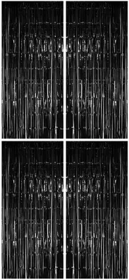 Produktbild von 4x Lametta Vorhang - schwarz - 91x244 cm
