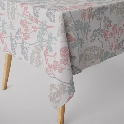 Produktbild von SCHÖNER LEBEN. Tischdecke Blumen Gräser pastell mint rosa grau Größe 130x240cm