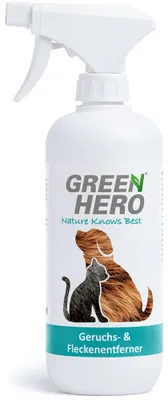Produktbild von Green Hero Geruchsentferner Fleckenentferner Spray 500ml Katzenklo Enzymreiniger