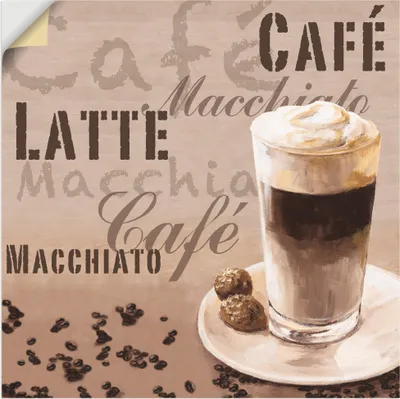 Produktbild von ARTland Wandbild, selbstklebend Kaffee - Latte Macchiato Größe: 50x50 cm