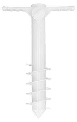 Immagine prodotto di Omgoods - Parasole da spiaggia "Anker" - Supporto per ombrellone da spiaggia con 5 viti a spirale - Portatile e leggero - Adatto per ombrelloni con diametro del tubo da 25/28/32 mm - Materiale: ABS - Dimensioni: 38x24 cm - Portaombrellone