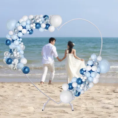 Image de 2M*2.1M Nouveau Métal Arc de Mariage Cadre Ballon Arc Coeur Formes Décor Blanc DHL