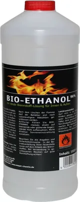 Produktbild von Bioethanol 1 Liter hochwertiger reiner Naturbrenn-stoff mit einem Ethanolgehalt von 96 %