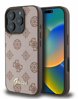 Obrázek produktu pro Guess Peony Script MagSafe – Pouzdro pro iPhone 16 Pro (hnědé)
