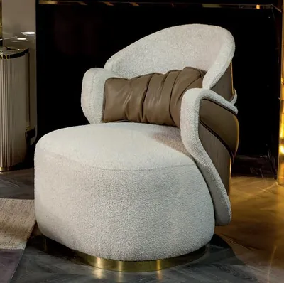 Image de Fauteuil de salon, design moderne, fauteuil à dossier, en bois, une place, revêtement moderne