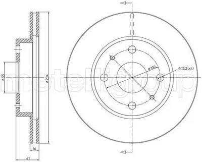 Produktbild von 2x METELLI Bremsscheibe 23-1138C für SUBARU JUSTY IV für DAIHATSU SIRION (M3_)