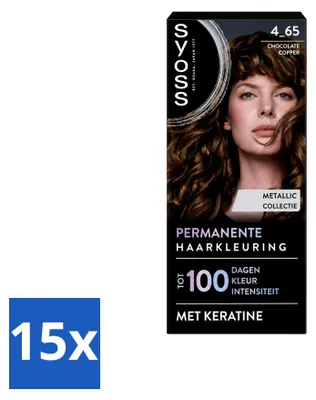 Productafbeelding van 15 x SYOSS Permanente Haarkleuring 4-65 - Chocoladekoper - Permanente haarkleuring - Voordeelverpakking - 15 stuks