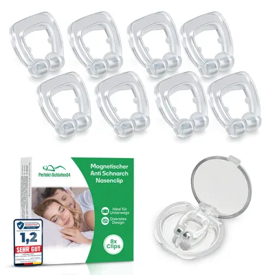 Produktbild von Perfekt-Schlafen24® 8x Antischnarchring magnetischer Nasenclip gegen Schnarchen