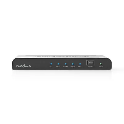 Produktbild von Nedis HDMI  Splitter - 4-Port port(s) - 4x HDMI Output - 4K@60Hz - 18 Gbps - Metall - Anthrazit
