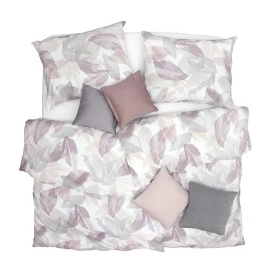 Obrázek produktu pro SCANquilt povlečení SATÉN PLUS listy pastelová 100% dlouhovlákná česaná bavlna 140 x 200/70 x 90 cm