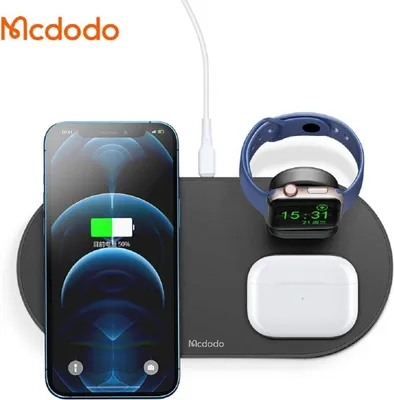 Zdjęcie produktu dla Mcdodo Stacja Dokująca, Ładowarka 3W1 Do Iphone, Do Airpods, Do Watch Czarna