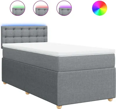 Produktbild von vidaXL Boxspringbett mit Matratze Hellgrau 90x190 cm Stoff