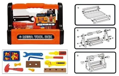 Produktbild von Kidsfun Werkzeugkoffer Spielzeug 27-teilig für Kinder Werkzeugset