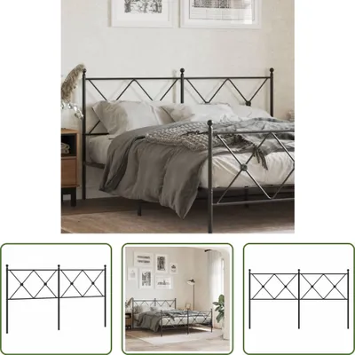 Produktbild von The Living Store Kopfteil Metall Schwarz 160 cm