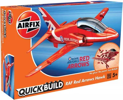 Image de Airfix Quick Build RAF Red Arrows Hawk Plastik Flugzeug Modellbau Bausatz